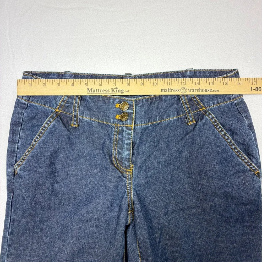 Michael Kors Womens Dark Wash Wide Leg Denim Jeans Blue Size 6 Trouser Style